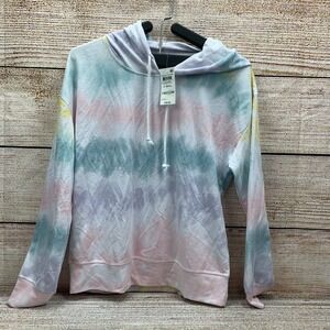 Jenni Intimates Tie Dye Hoodie Pullover Rainbow Pastel Casual [Size‎ XS]